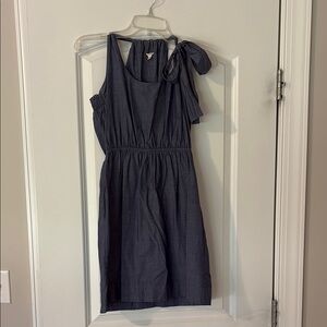 J. Crew Blue One Shoulder Sundress for Wedding Guest